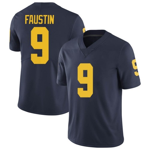 Sammy Faustin Michigan Wolverines Men's NCAA #9 Navy Limited Brand Jordan College Stitched Football Jersey RFV1854JA